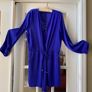 Jennifer Lopez Shorts Romper Size 14 Hi Low Sleeves